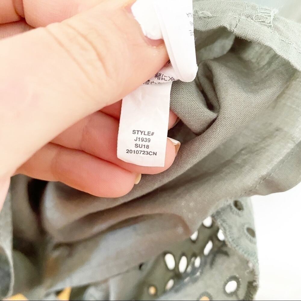 Madewell Eyelet Drop-Waist Dress light green sz S - Picture 8 of 10